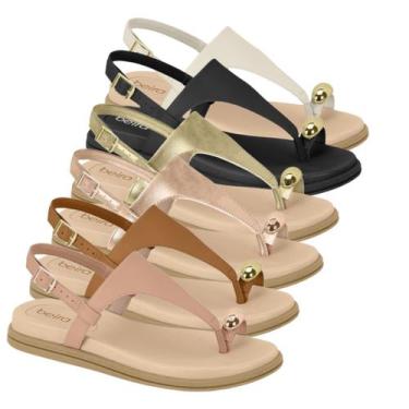 Imagem de Sandalia Feminina Baixa  Beira Rio Conforto Dedo 8513113, Branco off, 