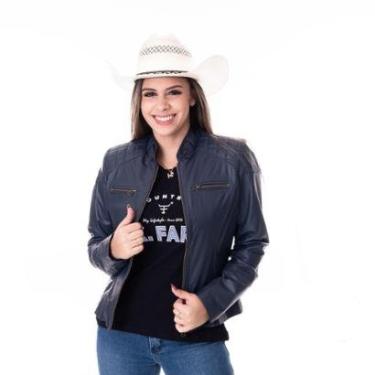 Imagem de JAQUETA FEMININA COURO TEXAS FARM - JCF001 - MARINHO-Feminino