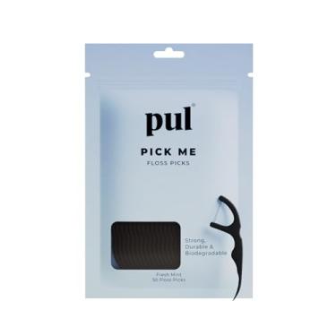 Imagem de Palhetas de fio dental PUL – Fio dental de menta para limpeza profunda, remoção de partículas e placas de alimentos – Fio dental de nylon resistente a desfiamento, cabo biodegradável, sem flúor – para
