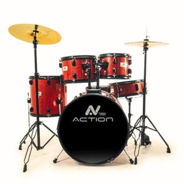 Imagem de Bateria turbo action 22 - vermelho sparkle