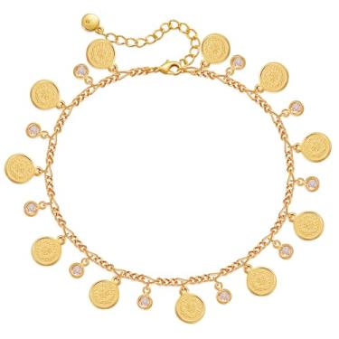 Imagem de Yumikoo Tornozeleira feminina banhada a ouro 18 k, middle, Ouro amarelo, Sem Pedra Preciosa