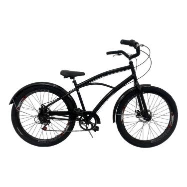 Imagem de Bicicleta Beach Praiana Harley Freio Disco Pneu Flame 7v