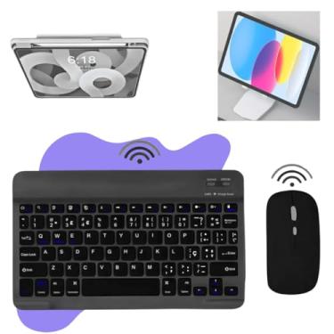 Imagem de Kit Teclado e Mouse Bluetooth sem Fio, Compatível com Macbook, iPad e iPhone, Preto