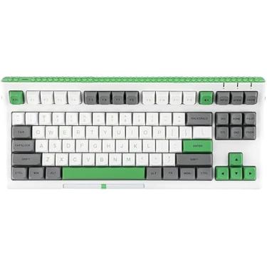 Imagem de Teclado Mecânico Epomake Brick87-75% Layout Compacto, Switch Gateron Hot-Swappable, RGB Ajustável, Bluetooth/2.4G/USB-C, PBT Keycaps, Compatível com Windows/Mac - Presente para Gamers e Escritório
