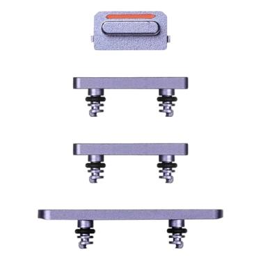 Imagem de Risidamoy Para iPhone 12, botão liga/desliga e botão de volume, botão lateral de substituição, botão de substituição, silencioso, botão de controle de mudo, modelo fixo: A2172 A2402 A2403 A2404 (Roxo)