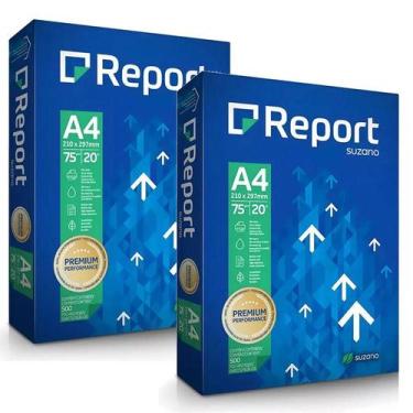 Imagem de Papel Sulfite A4 75g 500 Folhas Premium Branco 2 Unidades - Report - T