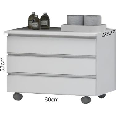 Imagem de Gabinete Banheiro JOIA 60cm com rodinhas e puxador aluminio (Madeirado Inteiro)