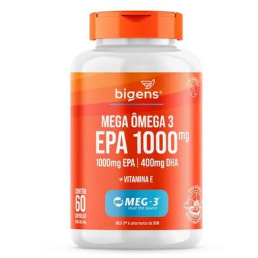 Imagem de Mega Ômega 3 Epa 1000mg Dha 400mg Meg-3 Bigens 60 Capsulas, Sem Sabor