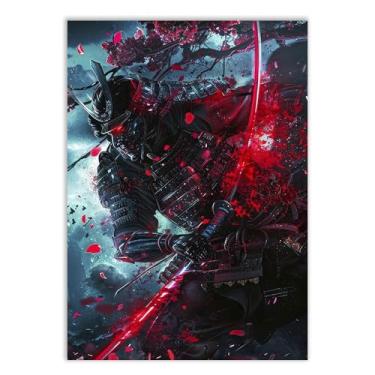 Imagem de Placa Decorativa Samurai Oni Foice Dupla Quarto Sala Decoração Poster