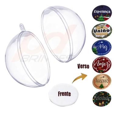 Imagem de Bolas transparentes de Natal p/ personalização kit com 10 - rush