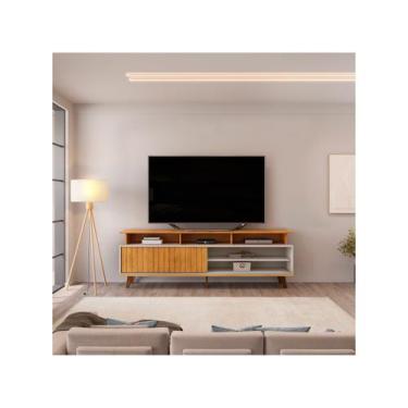 Imagem de Rack para TV até 70" 1 Porta DJ Móveis Flow, Cedro e Bali