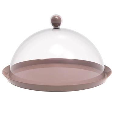 Imagem de Porta Bolo Torta 30cm Bubble com Cúpula Amêndoa Crippa Bolei