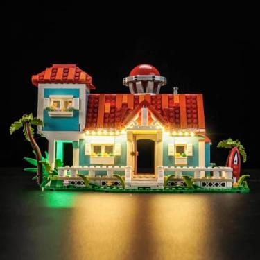 Imagem de LocoLee Kit de luz compatível com Lego Lilo e Stitch Beach House – sem modelo apenas luz, acessórios de iluminação LED compatíveis com Lego Lilo e Stitch's Beach Vacation Home 43268