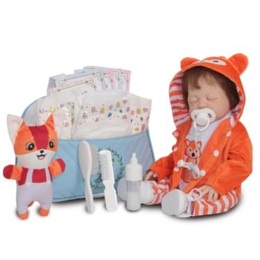 Imagem de Boneco Reborn Menino Corpo Silicone Cabelo Fio a Fio Raposa