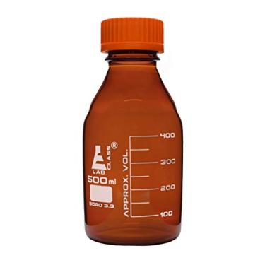 Imagem de Eisco Labs Frasco de reagente âmbar de 500 ml com tampa rosqueada e graduações de 50 ml
