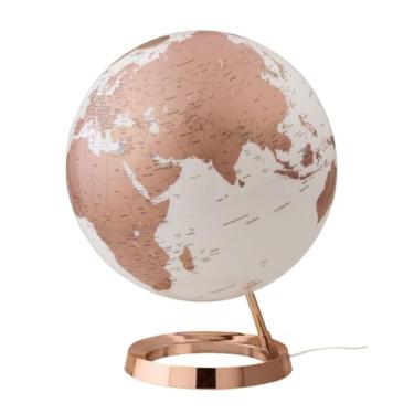 Imagem de Waypoint Geographic Globo de mesa decorativo iluminado em cobre, série Designer Light & Color, globo mundial de 30,5 cm