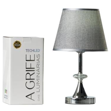 Imagem de Abajur De Tomada Cupula Abajur De Mesa E Cabeceira Abajour Cristal de Cabeceira com Cúpula (Grafite)