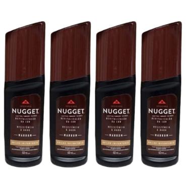 Imagem de Polidor De Sapato Líquido Nugget Marrom Graxa 4u Frasco 60ml