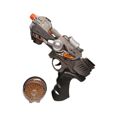 Imagem de Brinquedo Pistola Plástico Md10250 Com Luz E Som - Jmd Toys