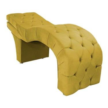 Imagem de Maca Estética Estofada Reclinável Ergonômica Suede Eliana Cor:amarelo