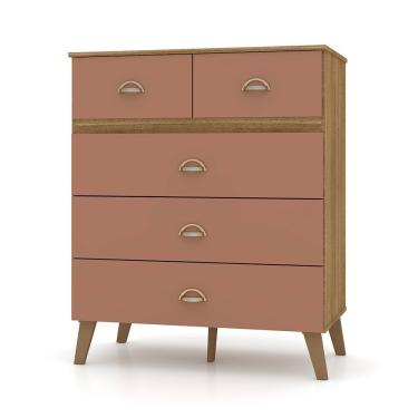 Imagem de Cômoda Para Quarto 05 Gavetas Milão Nature/camarim - Pallazio