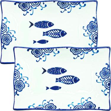 Imagem de Kit 8 Petisqueiras Bowl Pequena Travessa Peixe Oceano 200ml