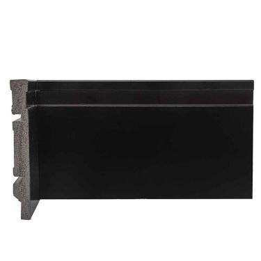 Imagem de Kit Com 30 Barras Rodapé De Poliestireno 12cm X 15mm Frisado 72m Preto