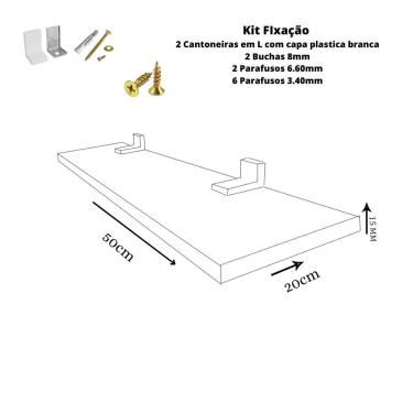 Imagem de Prateleira Linha Furta-cor Em Mdf Com Borda De Pvc Branco 50x20 Cm