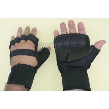 Imagem de Luva de Musculação C/Munhequeira e Polegar - Pulmax, Preto, M