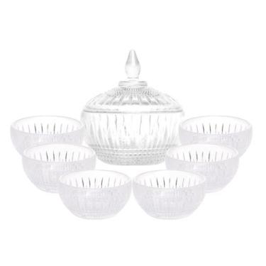 Imagem de Conjunto Tigela Bowl Vidro 6 Peças Pote Potiche 1 Pç C Tampa - Wolff