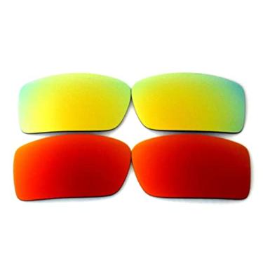 Imagem de Lentes de reposição Galaxy para Oakley Gascan Polarizadas 100% Proteção UVAB (Vermelho/Ouro)