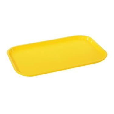 Imagem de Ｂｅｓｇａ Bandeja retangular para mesa de centro, bandejas fáceis de limpar para serviço de alimentação, bandejas modernas para cafeteria, bandeja para fast, Amarelo, 37.7 X 27.6 X 1.95