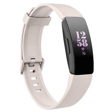 Imagem de AK Pulseiras de TPU macio compatíveis com Fitbit Inspire 2/Fitbit Inspire HR/Fitbit Inspire/Fitbit Ace 2, pulseiras esportivas à prova d'água para Fitbit Inspire HR Fitness Tracker (grande, Starlight)