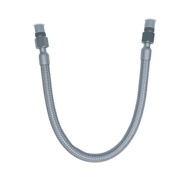 Imagem de Mangueira jumper compressor de grau industrial de 9,5 cm, NPT macho de 3/20.3 cm, comprimento de 50,8 cm, 450 PSI, ambos os lados giram livremente, mangueira de metal de aço inoxidável flexível para