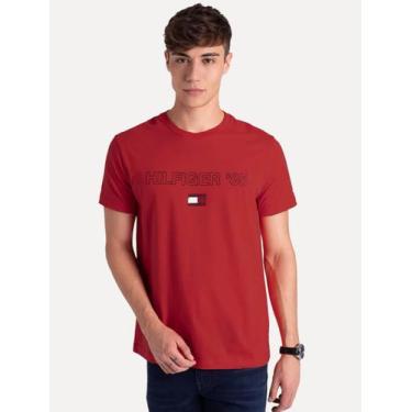 Imagem de Camiseta Tommy Hilfiger Regular Masculina Essential '85 Vermelha, S/P