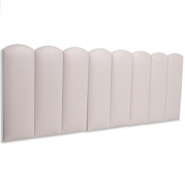 Imagem de Cabeceira Queen Kit 8 Placas Modelo Nuvem - Courino Marfim / Off White