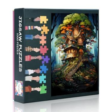 Imagem de 1000 Piece Impossible Puzzle for Adults: Enchanted Forest Wooden House - Extremely Challenging Cartoon Jigsaw, Mind-Bending Brain Teaser & Home Decor (27.5"x19.7")