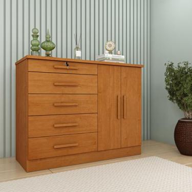 Imagem de Cômoda 5 Gavetas 2 Portas 136cm Istambul - Tcil Móveis