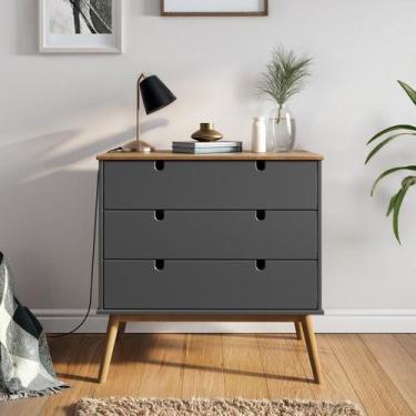 Imagem de Cômoda para Quarto 3 Gavetas em Madeira Maciça Laos - Weihermann