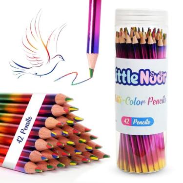 Imagem de LittleNoor 32 lápis multicoloridos, lápis de cor 4 em 1 para colorir e desenhar exclusivos, perfeitos para crianças e adultos, pré-afiados