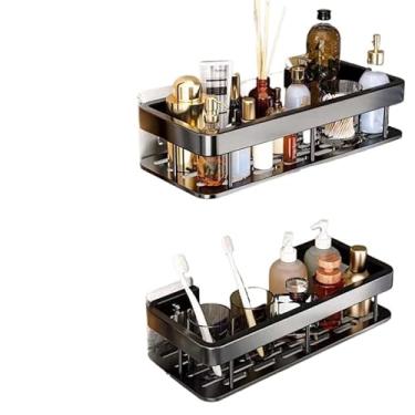 Imagem de SUPORTE PARA SHAMPOO PARA USO NO BANHEIRO NA PAREDE De Alumínio Suporte Organizador Multiuso(2PCS B)