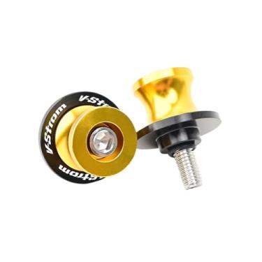 Imagem de jininshengxindianzi Compatible With Suzuki V-Strom 250 1050 XT VStrom 650 VStrom 800DE DL650 DL1000 Motorcycle 8MM Swingarm Spools Slider Stand Screws Protector(Gold)