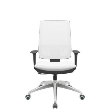Imagem de Cadeira Office Brizza Tela Branca Assento Aero Branco RelaxPlax Base A