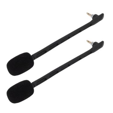 Imagem de Yunseity 2pcs Microfones de Substituição para o Fone de Ouvido para Jogos FIT para TR, Gold Plated Sound Qualidade de Voz Clear Voice Binedable Cancelar o Microfone de Espuma do Com (BLACK)