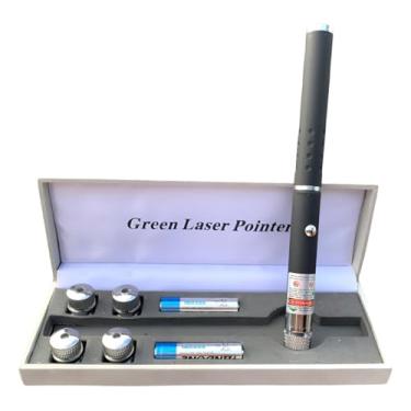 Imagem de Caneta Laser Verde 5000mW Super Potente 8km Longo Alcance + 5 Ponteiras