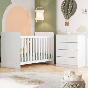 Imagem de Quarto de Bebê Completo Thaiany 2 Portas 2 Gavetas Branco - Bci Móveis