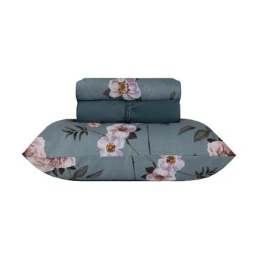 Imagem de Jogos Cama Em Microfibra Duplo Lençol de Cima + Lençol com Elástico + Fronhas 150 Fios 100% Poliéster Paco Milano | Admirare (CASAL, LIVIA)