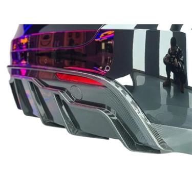 Imagem de Modelo YB Estilo ABS Preto Brilhante Carbono Look Frente Lip Traseiro Difusor Saias Laterais Spoiler Traseiro Compatível Com Kit de Carroceria Tesla Modelo Y(ABS CARBON LOOK)