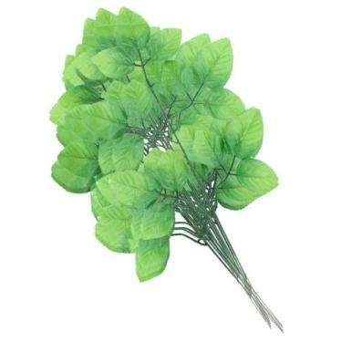 Imagem de 72 Ramos Decoração Arranjo Folhas de Rosa Artificial Planta Plástico 5