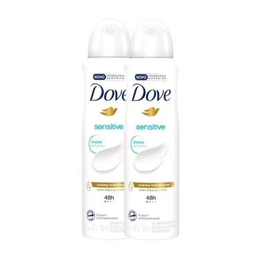 Imagem de Kit 2 Desodorante Antitranspirante Aerosol Dove Sensitive Sem Perfume 150ml